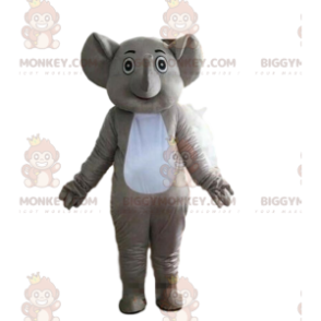 BIGGYMONKEY™ costume mascotte elefante grigio e bianco, costume