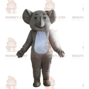 Traje de mascote BIGGYMONKEY™ elefante cinza e branco, fantasia
