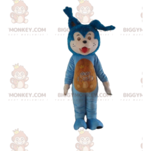 BIGGYMONKEY™ maskotdräkt blå katt, kaninkostym, blått djur -