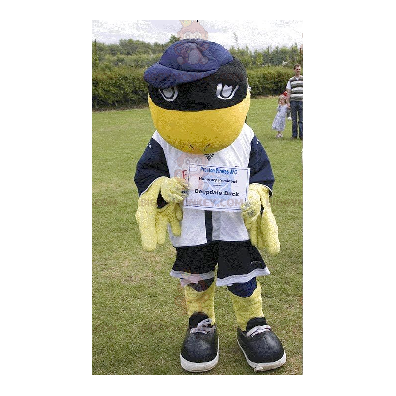 Deepdale Duck Yellow and Black Bird BIGGYMONKEY™ Mascot Costume