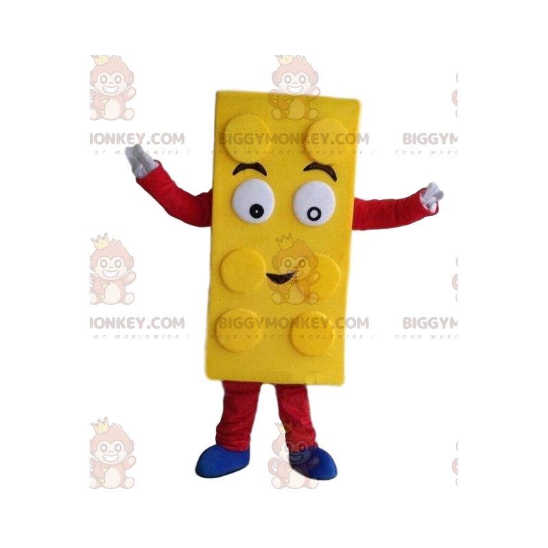 Gelbes Lego BIGGYMONKEY™ Maskottchenkostüm, Bauspielzeugkostüm