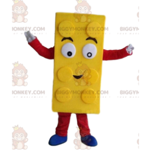 Geel Lego BIGGYMONKEY™ mascottekostuum, bouwspeelgoedkostuum -