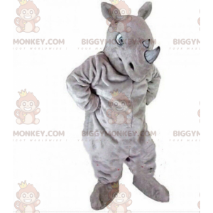 BIGGYMONKEY™ maskottiasu harmaan sarvikuonon, sarvikuonon puku