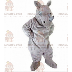 BIGGYMONKEY™ maskotdräkt av grå noshörning, noshörningsdräkt