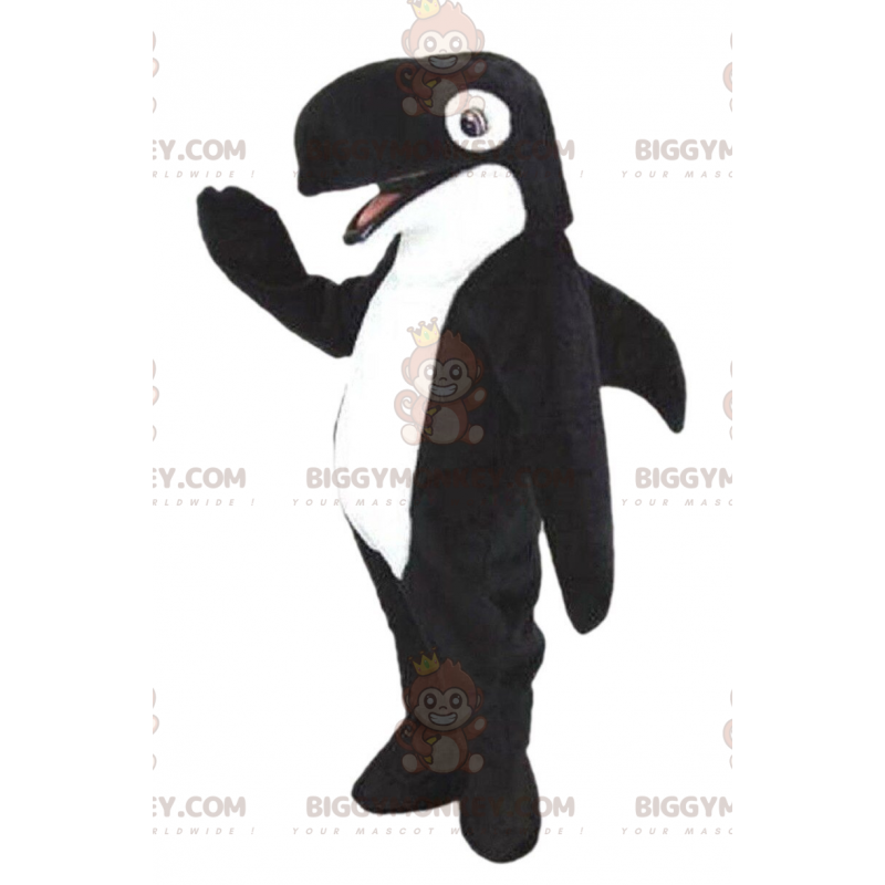 BIGGYMONKEY™ Maskottchenkostüm Orca, Schwarz-Weiß-Wal