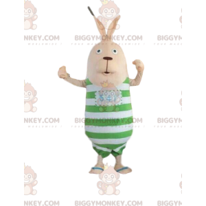 Bunny BIGGYMONKEY™ Costume da mascotte con vestito a righe