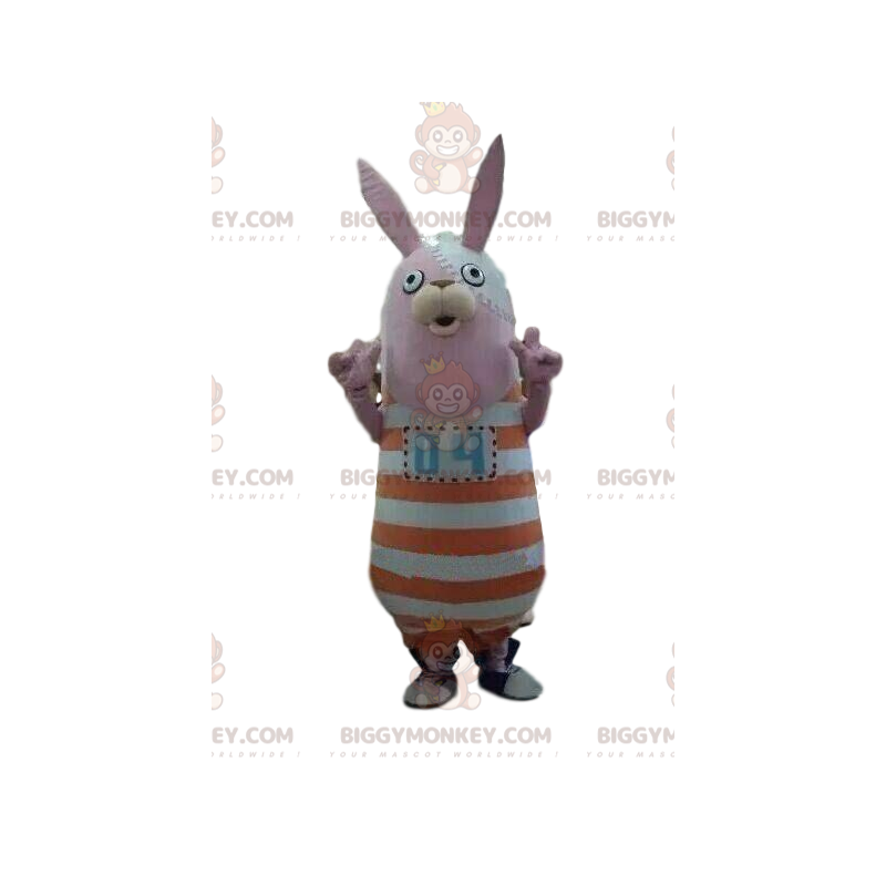 Disfraz de mascota Bunny BIGGYMONKEY™ con traje a rayas