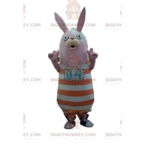 Disfraz de mascota Bunny BIGGYMONKEY™ con traje a rayas