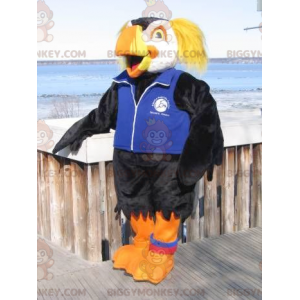 Black White and Yellow Parrot BIGGYMONKEY™ Mascot Costume –