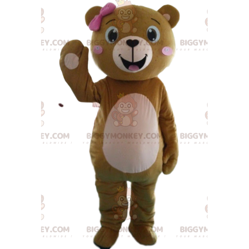 Female Teddy Bear BIGGYMONKEY™ Mascot Costume, Bear Costume