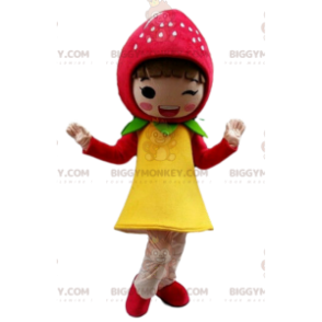 Kostým maskota Strawberry BIGGYMONKEY™, kostým dívky, jahodový