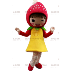 Traje de mascote Strawberry BIGGYMONKEY™, fantasia de menina