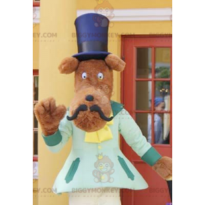Costume de mascotte BIGGYMONKEY™ de chien moustachu avec un