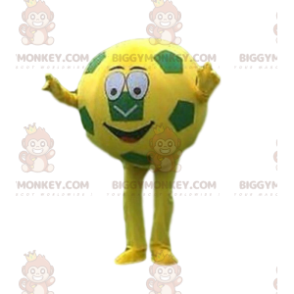 BIGGYMONKEY™ mascottekostuum geel en groen voetbal