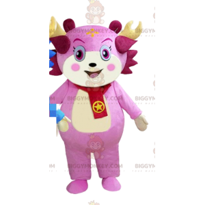 Traje de mascote de personagem rosa BIGGYMONKEY™, fantasia de