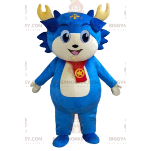 Kostým maskota modré postavy BIGGYMONKEY™, kostým modré bytosti