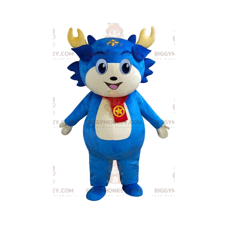 Kostým maskota modré postavy BIGGYMONKEY™, kostým modré bytosti