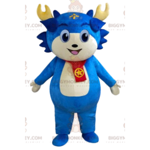 Blauw karakter BIGGYMONKEY™ mascotte kostuum, blauw schepsel