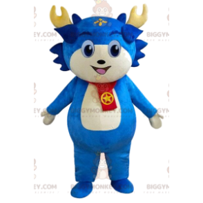 Blue character BIGGYMONKEY™ mascot costume, blue creature