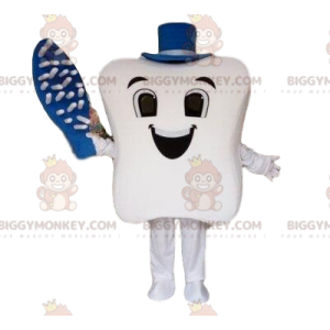 Fato de mascote dente gigante BIGGYMONKEY™, escova de dentes