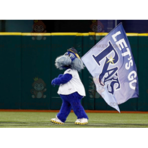 Costume de mascotte BIGGYMONKEY™ de l'équipe Rays de chien bleu