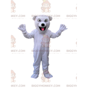 Witte hond BIGGYMONKEY™ mascottekostuum, kennelkostuum, SPA