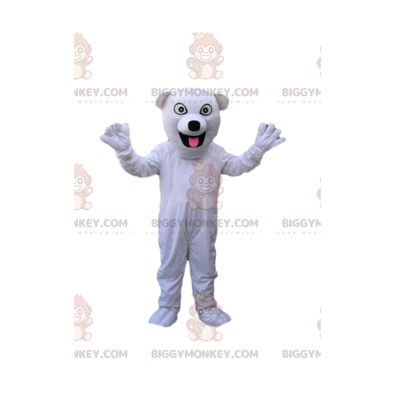 Valkoisen koiran BIGGYMONKEY™ maskottiasu, kennelasu, SPA
