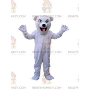 Costume de mascotte BIGGYMONKEY™ de chien blanc, costume de