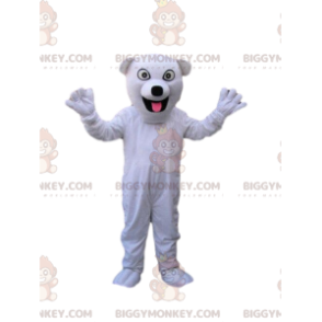 Costume mascotte BIGGYMONKEY™ cane bianco, costume da canile