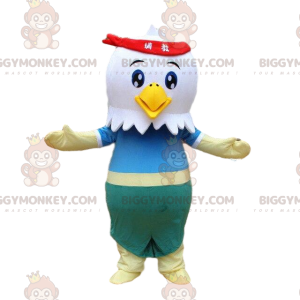 Maskotka białego orła BIGGYMONKEY™, kostium ptaka, przebranie
