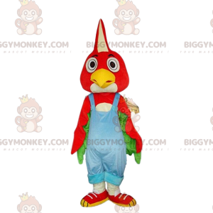 Rød fugl BIGGYMONKEY™ maskotkostume, kyllingekostume, rød fugl