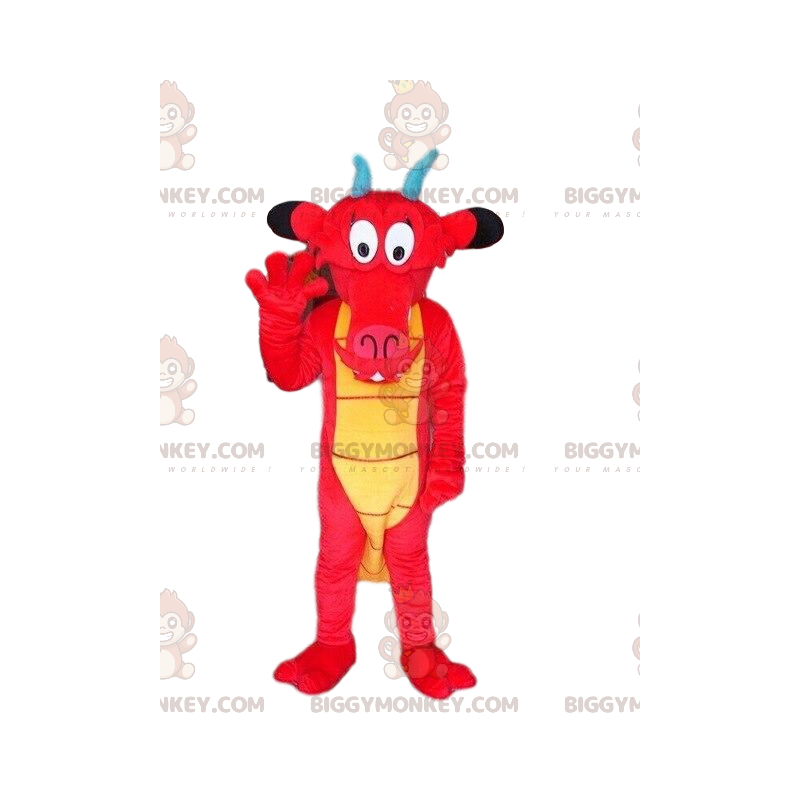 BIGGYMONKEY™ mascottekostuum van Mushu, de beroemde draak in