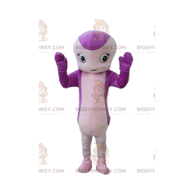 BIGGYMONKEY™ mascottekostuum slang, paars wezen, gigantische