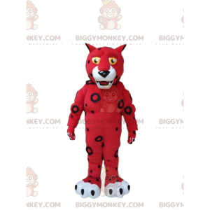 Rot-weißer Tiger BIGGYMONKEY™ Maskottchen-Kostüm, rotes