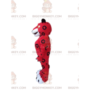 Rot-weißer Tiger BIGGYMONKEY™ Maskottchen-Kostüm, rotes