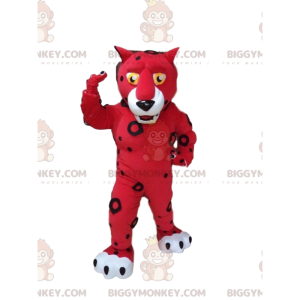 Red and White Tiger BIGGYMONKEY™ Mascot Costume, Red Cat