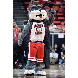 Costume de mascotte BIGGYMONKEY™ de chien de bulldog gris -