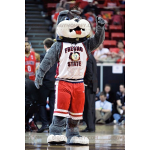 Costume mascotte cane Bulldog grigio BIGGYMONKEY™ -