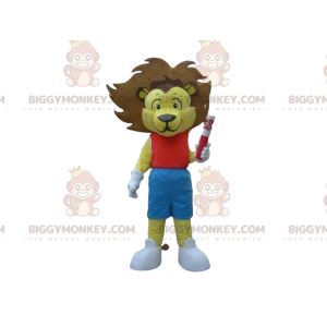 BIGGYMONKEY™ gele leeuw mascotte kostuum, leeuwenwelp kostuum