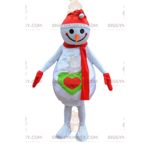 Sneeuwman BIGGYMONKEY™ mascottekostuum, bergkostuum