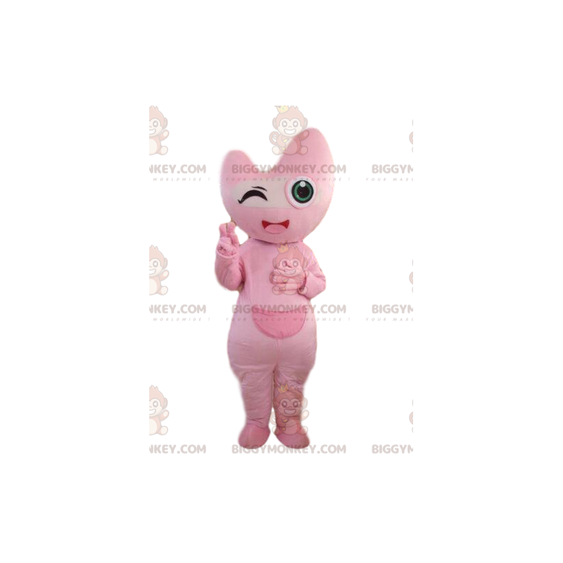 Costume da mascotte personaggio rosa BIGGYMONKEY™, costume da