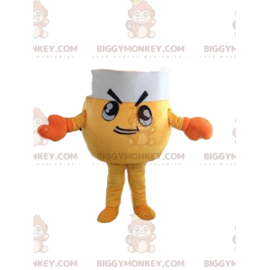 Traje de mascote BIGGYMONKEY™ de caranguejo amarelo com chapéu