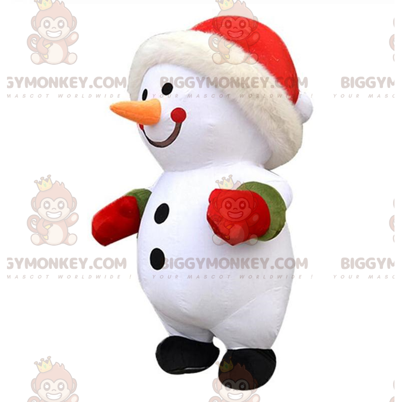 Green, white and red snowman mascot - Our mascots Sizes L (175-180CM)