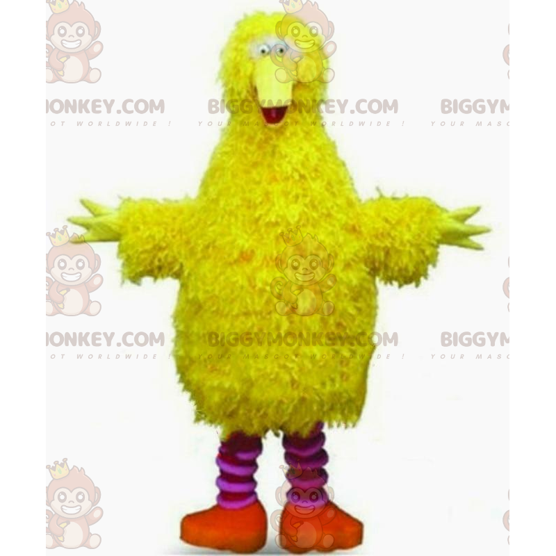 BIGGYMONKEY™-mascottekostuum Yellow Bird All Hairy Giant Bird