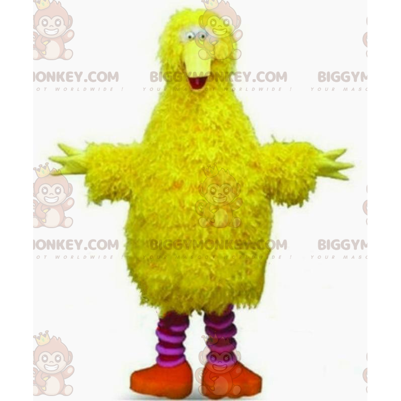 Costume de mascotte BIGGYMONKEY™ d'oiseau jaune, tout poilu