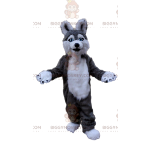 BIGGYMONKEY™ costume da mascotte di cane husky, costume da