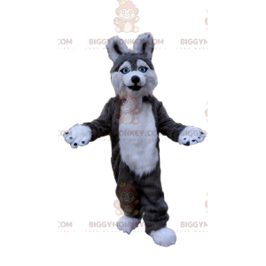 Kostým maskota BIGGYMONKEY™ psa husky, kostým lišky, chlupaté