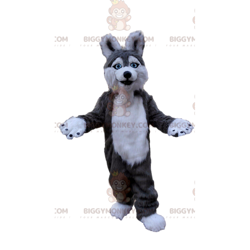 Costume de mascotte BIGGYMONKEY™ de chien husky, costume de