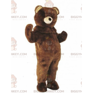 BIGGYMONKEY™ Maskottchenkostüm Teddybär, Braunbärkostüm -