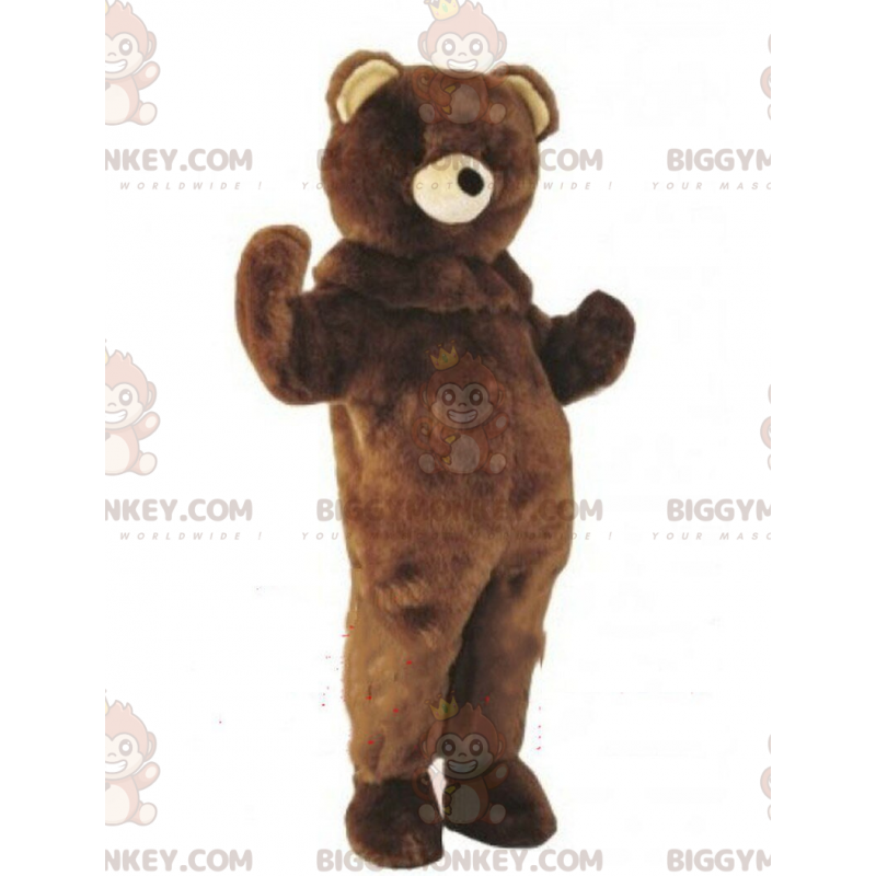 BIGGYMONKEY™ maskot kostume bamse, brun bjørn kostume -